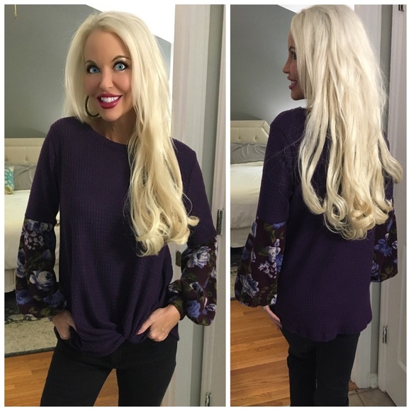 Tops - ❤️Stunning! LAST 1! Eggplant Waffle Knit Top!